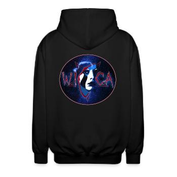 Wicca Hexe Magie - Unisex Kapuzenjacke - Schwarz - Hinten - AI Model Male 185 light (185cm)
