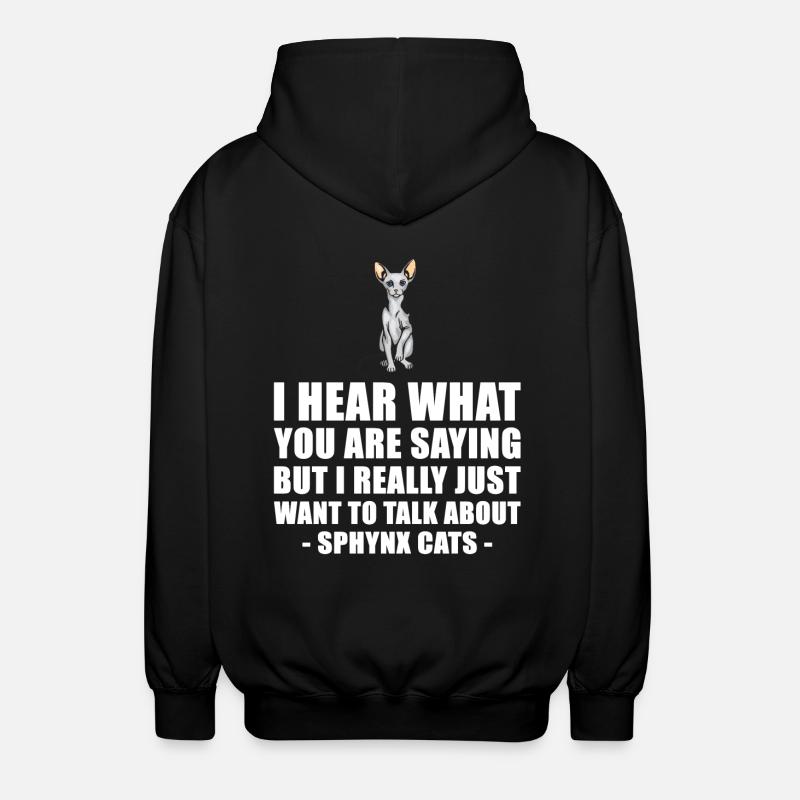 Sphynx Cat Cute Gift - Unisex Hooded Jacket - black