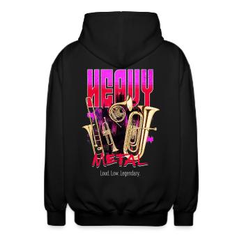Blasmusik Trompete Posaune Tuba Heavy Metal Humor - Unisex Kapuzenjacke - Schwarz - Hinten - AI Model Male 185 light (185cm)