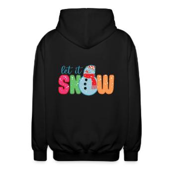 Lass es schneien lustiger Schneemann Winter Weihnachtsgeschenk - Unisex Kapuzenjacke - Schwarz - Hinten - AI Model Male 185 light (185cm)