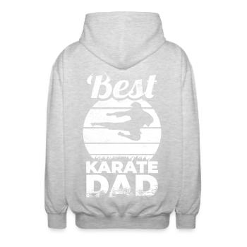 Bester Karate Vater - Unisex Kapuzenjacke - Hellgrau meliert - Hinten - AI Model Male 185 light (185cm)