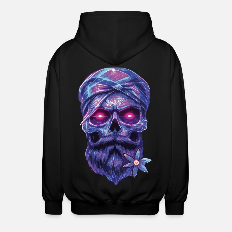Crâne mystique avec talisman et edelweiss - Veste à capuche unisexe - noir