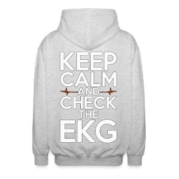 Cardiac Tech Keep Calm And Check Cardiac Imaging - Unisex Kapuzenjacke - Hellgrau meliert - Hinten - AI Model Male 185 light (185cm)
