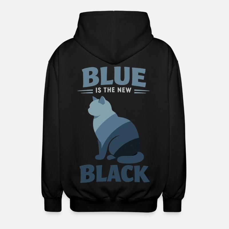 BKH Blue: Minimalist "Blue is the new Black" - Unisex Hooded Jacket - black