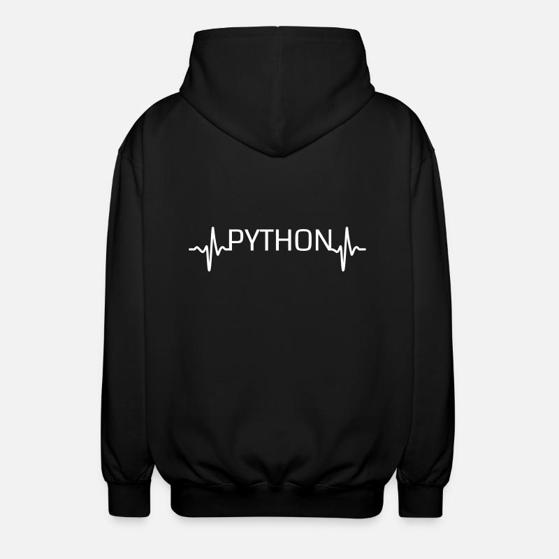 Herzschlag-Python - Unisex Kapuzenjacke - Schwarz