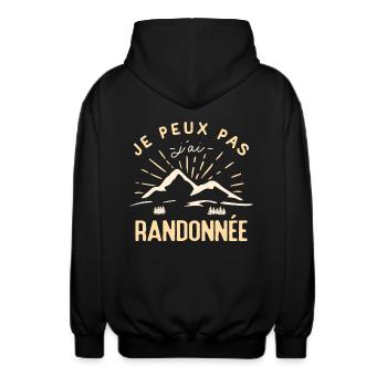 Je Peux Pas J'ai Randonnée Randonneur Rando Humour - Veste à capuche unisexe - noir - Dos - AI Model Male 185 light (185cm)