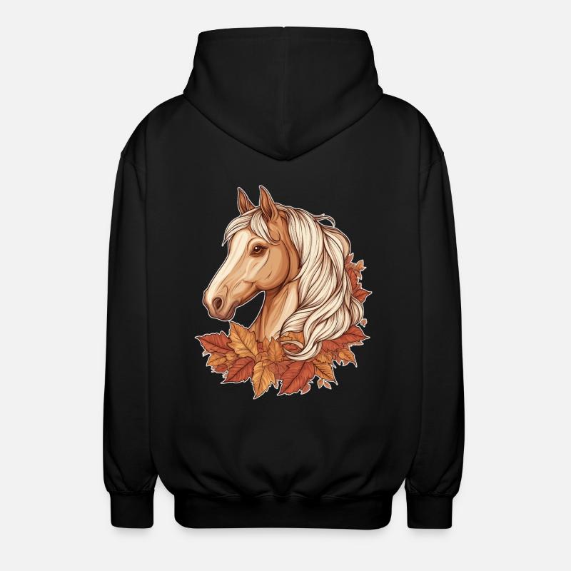 Cheval automne - Veste à capuche unisexe - noir