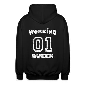 Arbeit Job Workaholic - Working Queen - Unisex Kapuzenjacke - Schwarz - Hinten - AI Model Male 185 light (185cm)