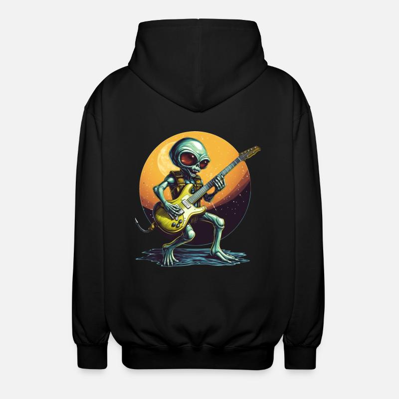 Guitariste extraterrestre dans Sunset - Veste à capuche unisexe - noir