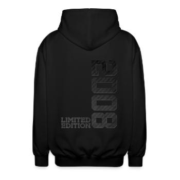 18. GEBURTSTAG LIMITED EDITION 2008 - Unisex Kapuzenjacke - Schwarz - Hinten - AI Model Male 185 light (185cm)