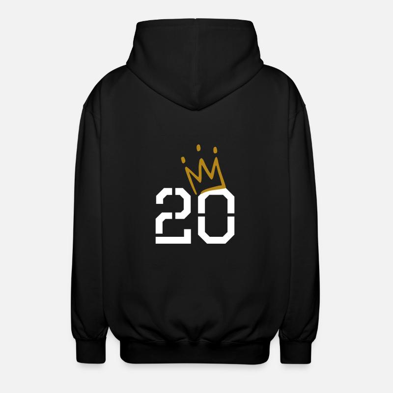 20 ans avec couronne - Veste à capuche unisexe - noir