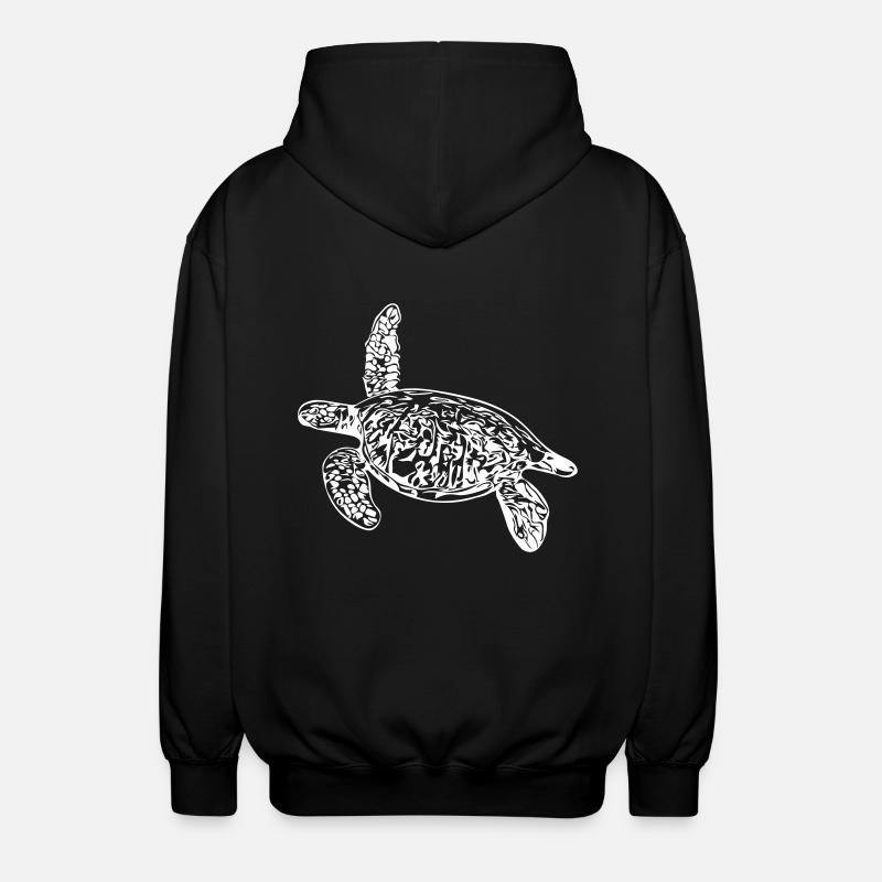 Turtle - vector design - Unisex Hooded Jacket - black