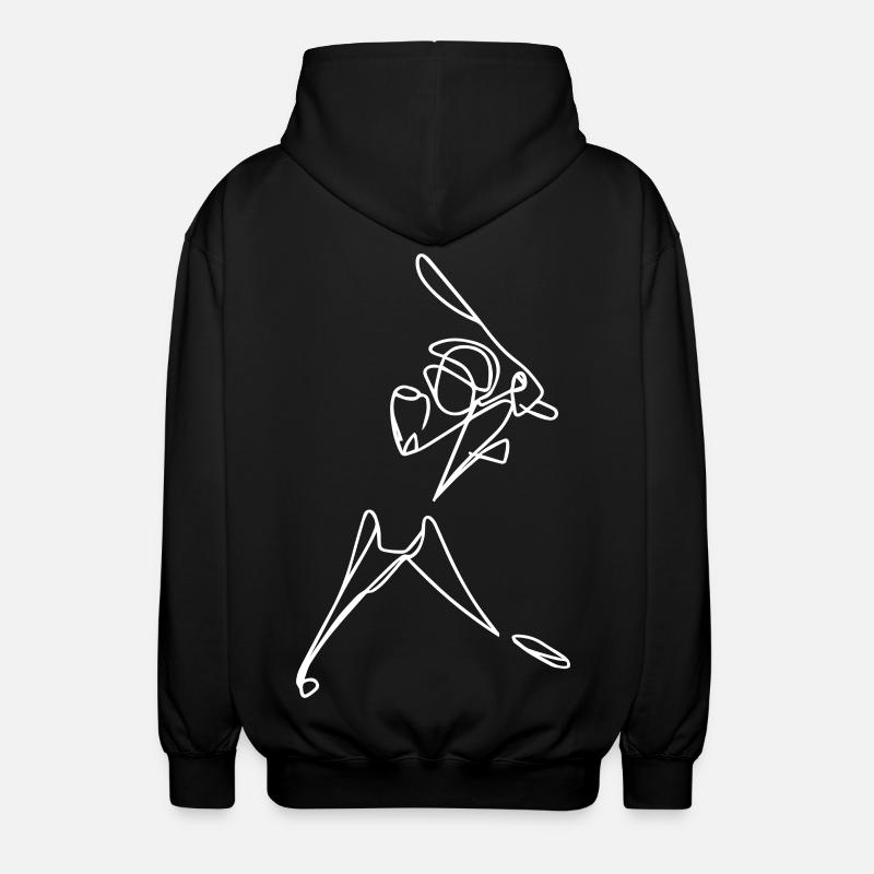 Dessin de joueur de cricket - Veste à capuche unisexe - noir