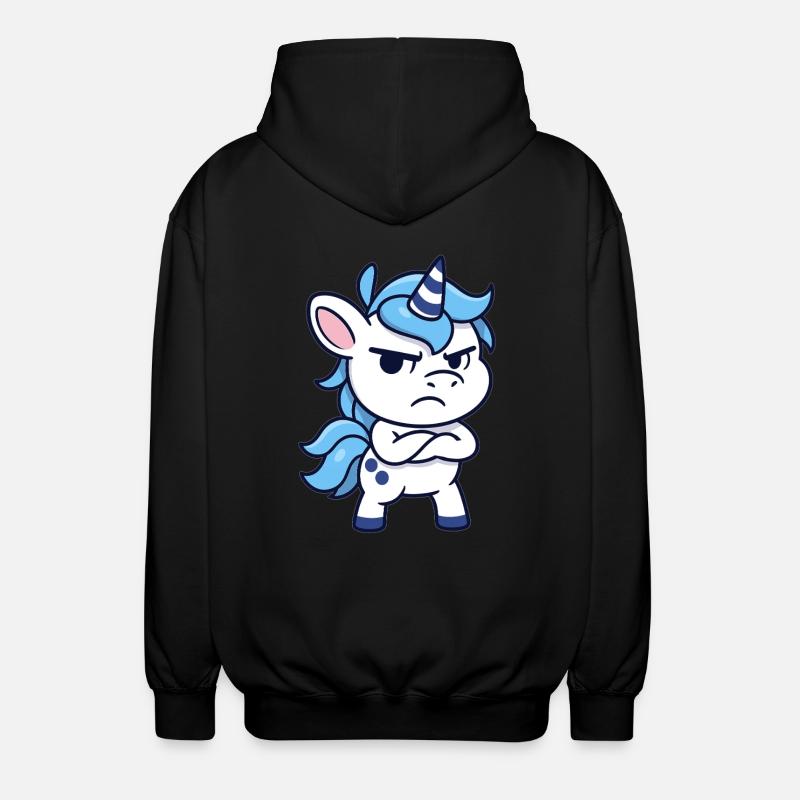 Freches Einhorn - Unisex Kapuzenjacke - Schwarz