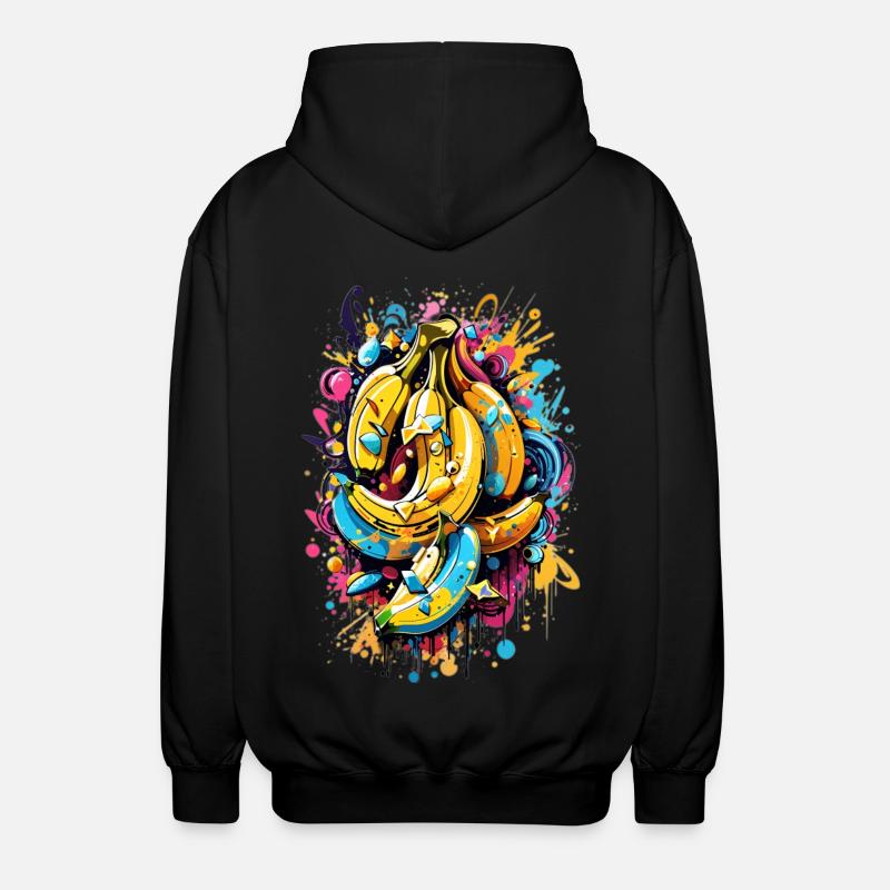 Graffiti Bananes - Veste à capuche unisexe - noir