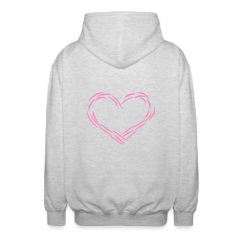 Coeur Rose - Veste à capuche unisexe - gris clair chiné - Dos - AI Model Male 185 light (185cm)