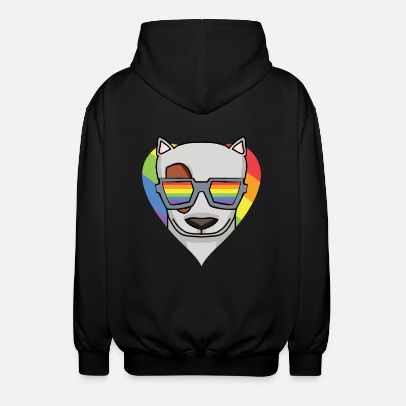 LGBT Hund Bullterrier Regenbogen - Unisex Kapuzenjacke - Schwarz