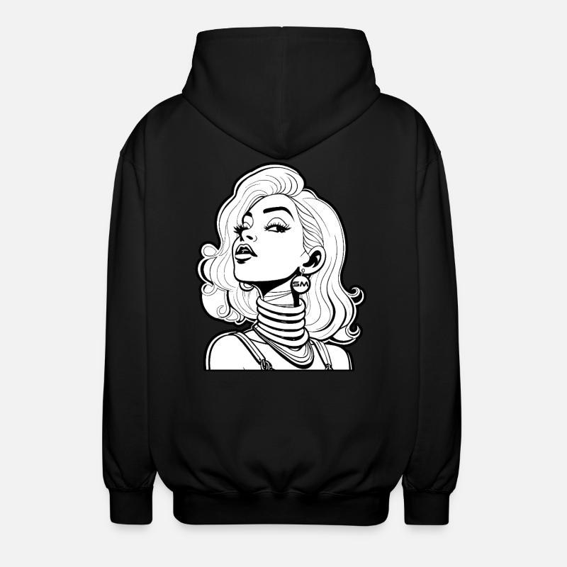 Grafik Motiv "Comic Gesicht" - Unisex Kapuzenjacke - Schwarz