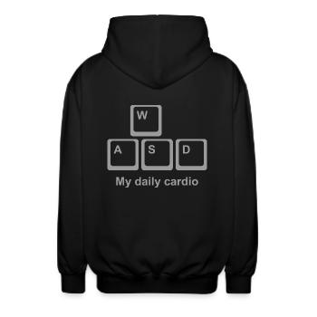WASD Shirt - Funny Gamer Joke pour les joueurs PC - Veste à capuche unisexe - noir - Dos - AI Model Male 185 light (185cm)