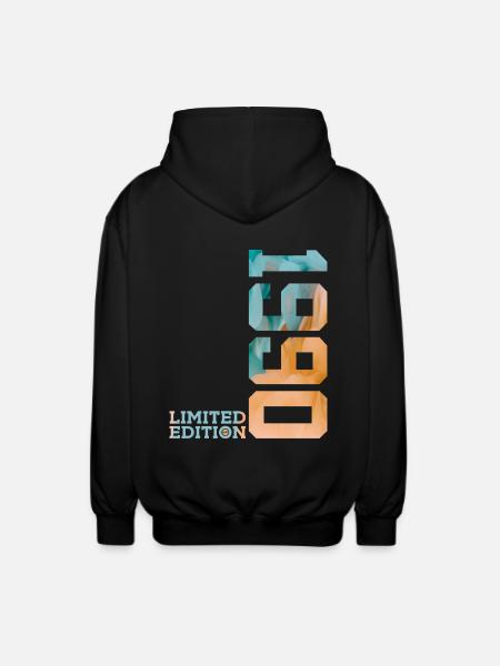 36TH BIRTHDAY LIMITED EDITION 1990 - Unisex Hooded Jacket - black