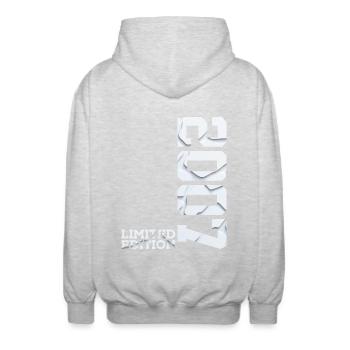 19TH BIRTHDAY LIMITED EDITION 2007 - Unisex Hooded Jacket - light heather grey - Back - AI Model Male 185 light (185cm)