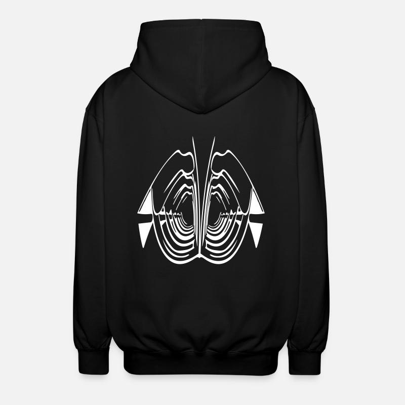 Abstrakte Rippen Kunst - Unisex Kapuzenjacke - Schwarz