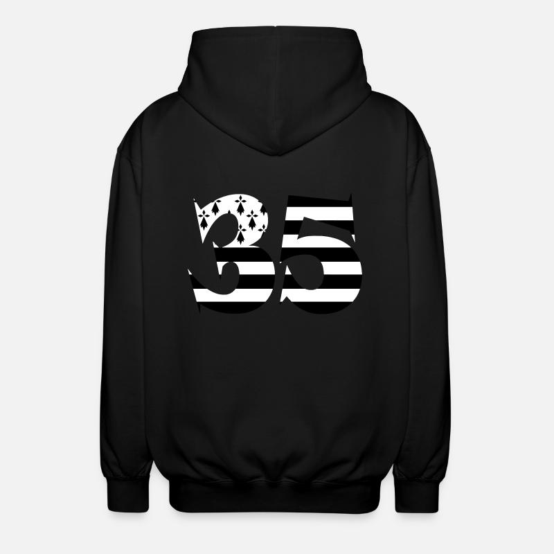 35 Britain Flag - Unisex Hooded Jacket - black