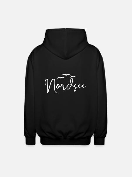 Nordsee Möwen - Unisex Kapuzenjacke - Schwarz