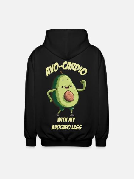 Avo Cardio Avocado does sports - Unisex Hooded Jacket - black