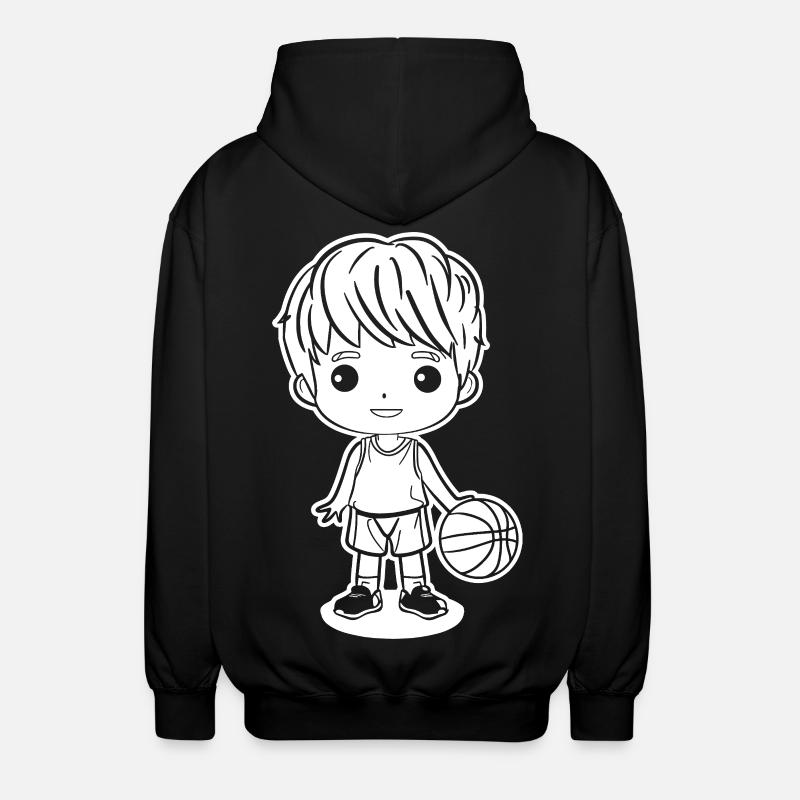 Petit garçon de basket-ball - Veste à capuche unisexe - noir