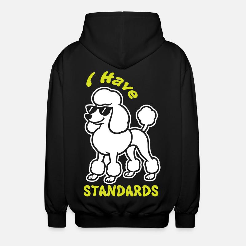 Expressive poodle with sunglasses - Unisex Hooded Jacket - black