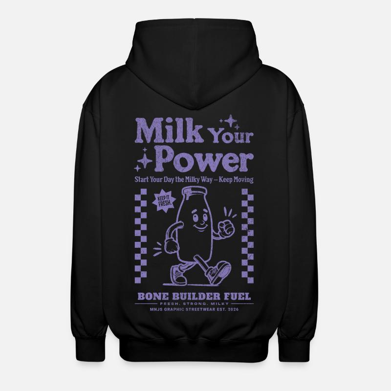 MilchPower Flasche - Unisex Kapuzenjacke - Schwarz