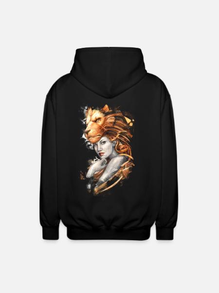 Löwe - Unisex Kapuzenjacke - Schwarz