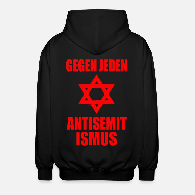 Gegen jeden antisemitismus - Unisex Kapuzenjacke - Schwarz
