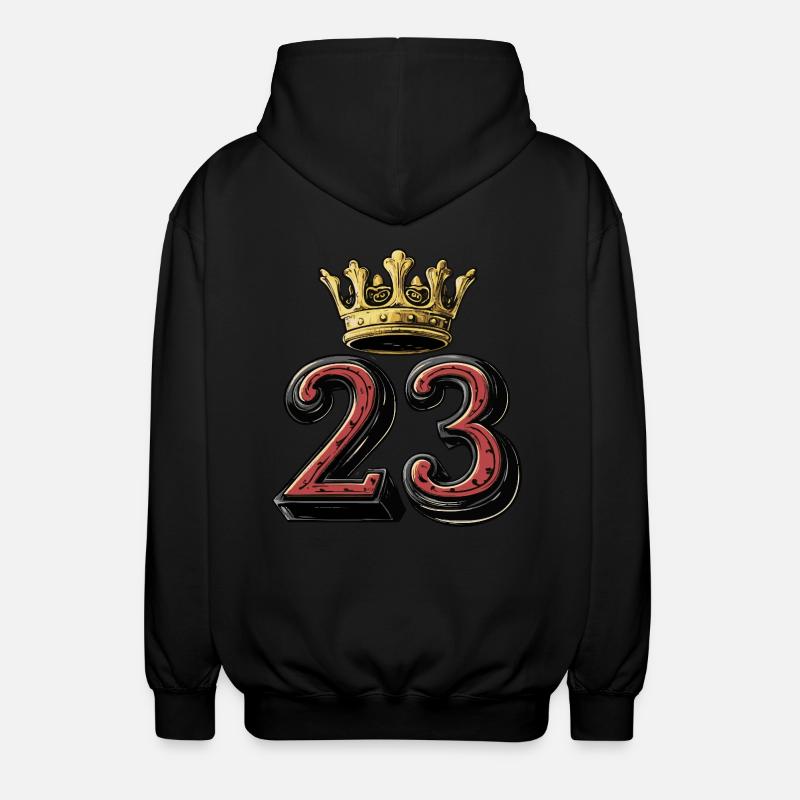 23 Number Crown - Unisex Hooded Jacket - black