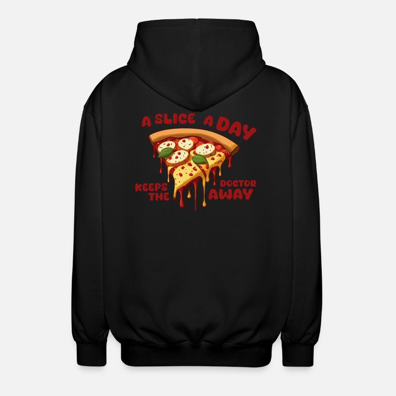Pizza Pizza Pizza! - Unisex Hooded Jacket - black