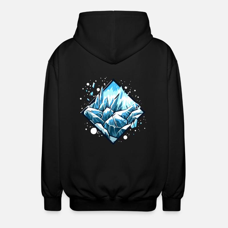 Ice Crystals Icicles Winter Landscape - Unisex Hooded Jacket - black