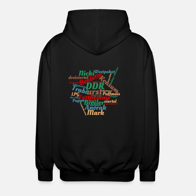 DDR Ostalgie Wörtersammlung - Unisex Kapuzenjacke - Schwarz