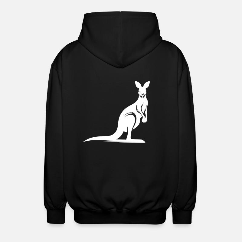 Silhouette eines anmutigen Kängurus - Unisex Kapuzenjacke - Schwarz