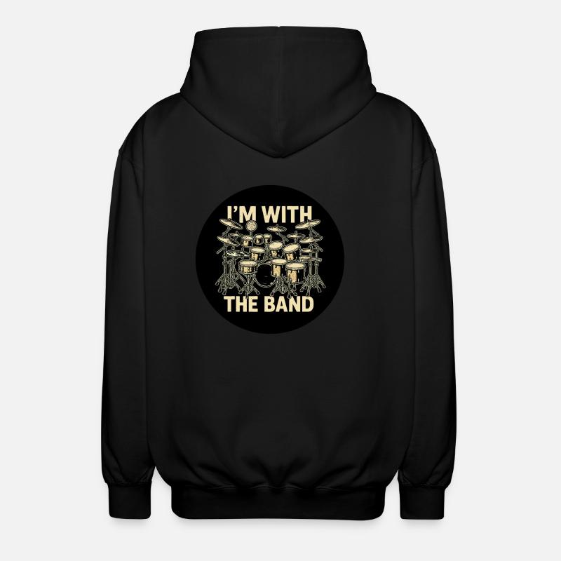 Drums Drummer Schlagzeug - Unisex Kapuzenjacke - Schwarz