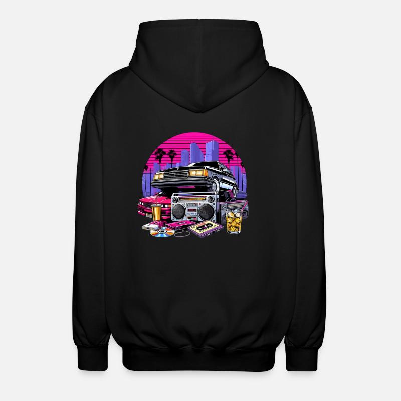 Kompaktkassette Ghettoblaster 90er Retro Geschenk - Unisex Kapuzenjacke - Schwarz