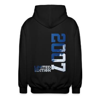 LIMITED EDITION 2007 19. GEBURTSTAG - Unisex Kapuzenjacke - Schwarz - Hinten - AI Model Male 185 light (185cm)