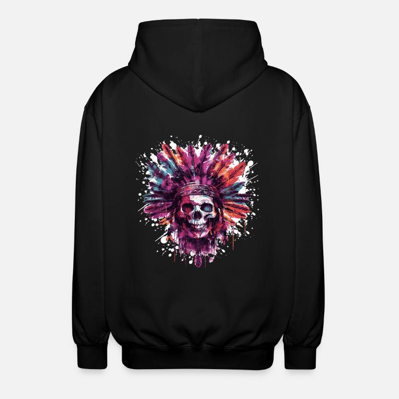 Chef de crâne indien - Veste à capuche unisexe - noir