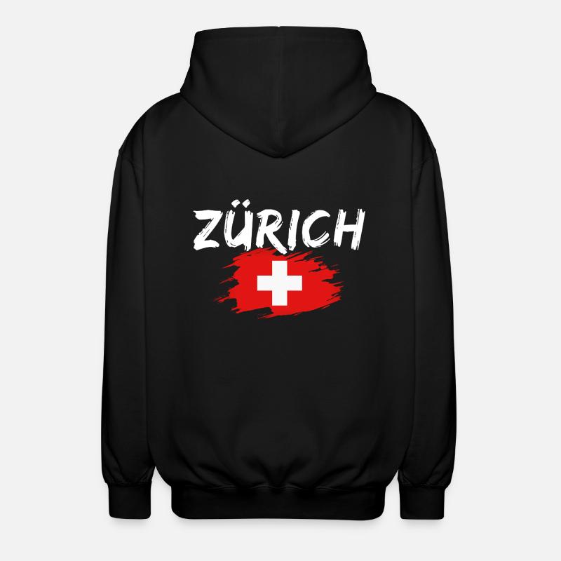 Zurich Suisse Drapeau - Veste à capuche unisexe - noir