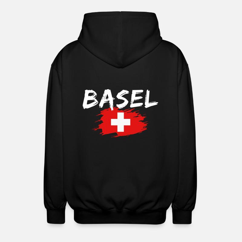 Bâle, Suisse, Drapeau - Veste à capuche unisexe - noir