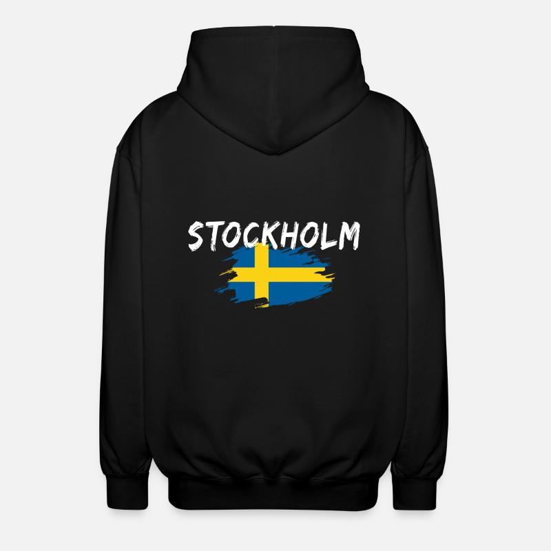 Stockholm Drapeau Suède - Veste à capuche unisexe - noir