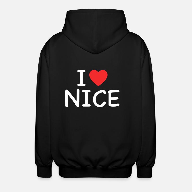 i love nice - j'aime nice - Veste à capuche unisexe - noir