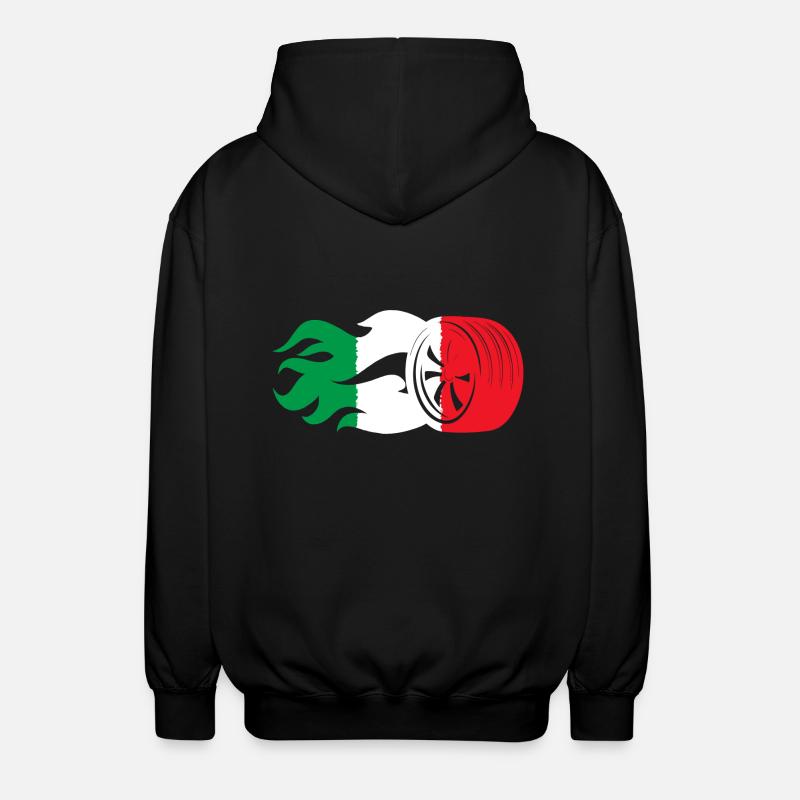 Italy Motorsport Flag - Unisex Hooded Jacket - black