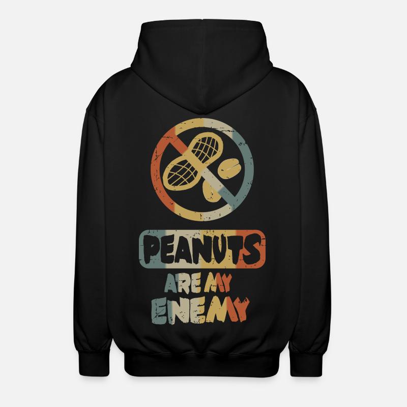 Erdnüsse sind meine Feinde - Unisex Kapuzenjacke - Schwarz