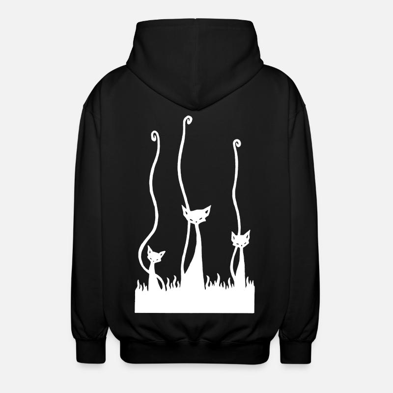 Les trois chats blancs - Veste à capuche unisexe - noir